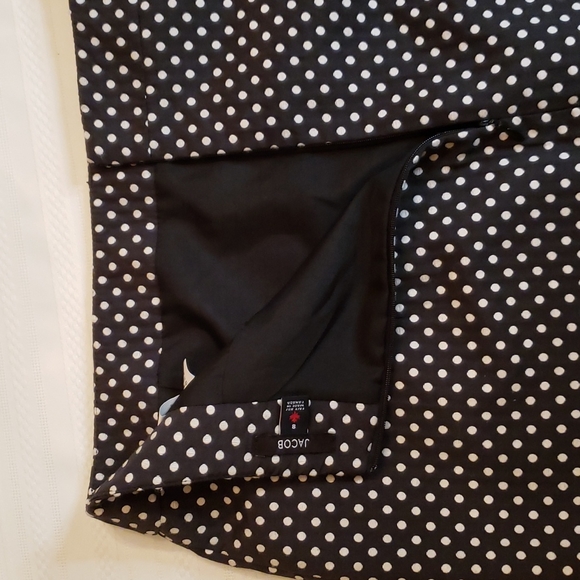 Jacob Black & White Polka-dot Skirt 8 EUC - Picture 4 of 9